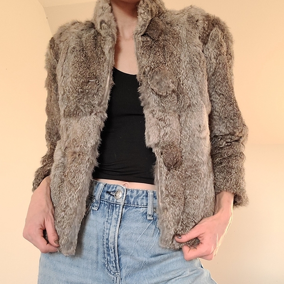VINTAGE - RABBIT FUR COAT - Picture 3 of 12